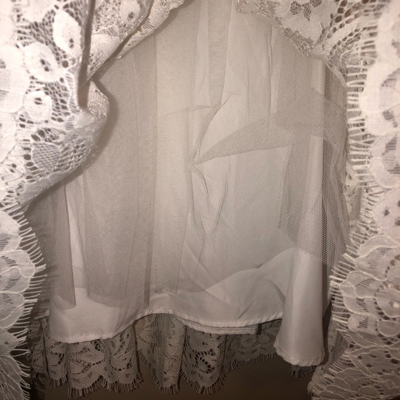 NWT ASOS Bridal Edition Gigi Crop Lace Mini Wedding Dress - Picture 8 of 10